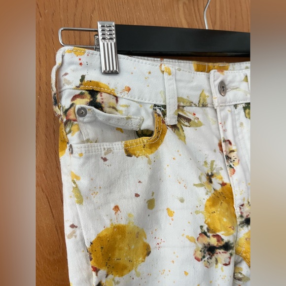 Anthropologie lemon Floral Boot Cut Jeans 25 - Picture 4 of 9
